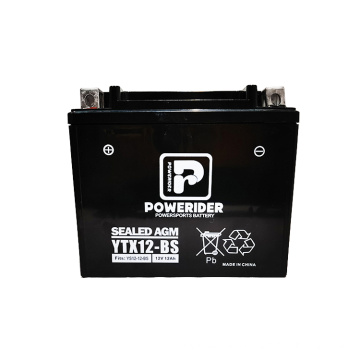 12V 12AH YTX12-BS Batterie de démarreur de moto de plomb MF